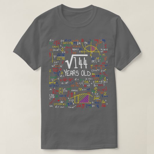 Vierkante voet van 144 12e verjaardag Gift T-shirt (Design voorkant)