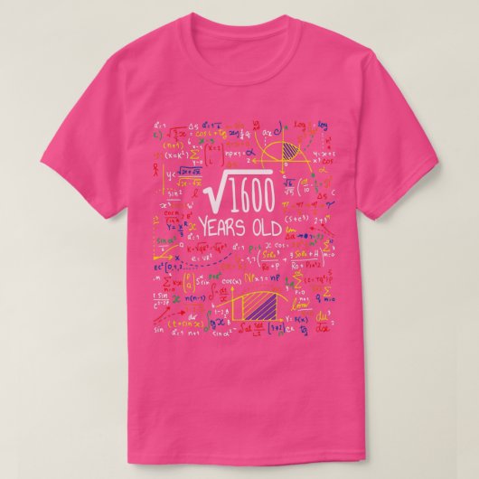 Vierkante voet van 1600 40e geboorte-cadeau t-shirt (Design voorkant)