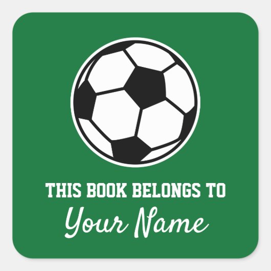 Vierkante voetbal-bladsticker voor kinderen sticker (Voorkant)