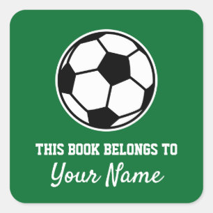 Vierkante voetbal-bladsticker voor kinderen sticker