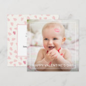 Vierkante Volledige Foto Aangepaste Valentijnsdag Feestdagenkaart (Voorkant / Achterkant)