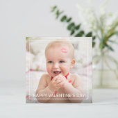 Vierkante Volledige Foto Aangepaste Valentijnsdag Feestdagenkaart (Staand voorkant)