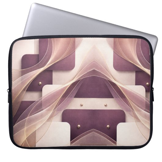 Vierkante vormen AI-kunst Laptop Sleeve (Voorkant)