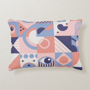 Vierkante vormen: Geometrisch Abstract Mozaïek Accent Kussen
