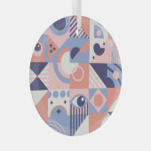 Vierkante vormen: Geometrisch Abstract Mozaïek Glas Ornament (Voorkant Rechts)