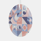 Vierkante vormen: Geometrisch Abstract Mozaïek Glas Ornament (Voorkant links)