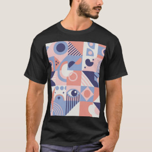 Vierkante vormen: Geometrisch Abstract Mozaïek T-shirt