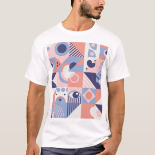 Vierkante vormen: Geometrisch Abstract Mozaïek T-shirt