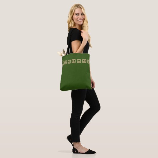 Vierkante vrede tote bag (Op model)