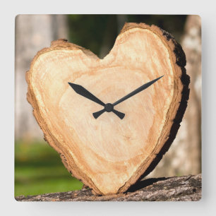 vierkante wand van hout klok