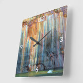 Vierkante wandklok/aardtonen klok (Hoek)