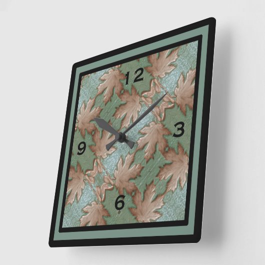 Vierkante wandklok met Maple Leaves (Hoek)