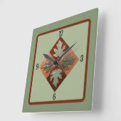 Vierkante wandklok met Maple Leaves (Hoek)