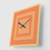 Vierkante wandklok, Oranje controles en Polka Dots Vierkante Klok (Hoek)