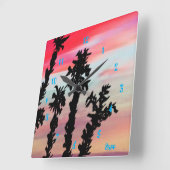 Vierkante wandklok : Zonsondergang (Hoek)