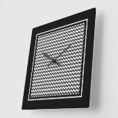 Vierkante wandklok, zwart-witte Chevrons Klok (Hoek)