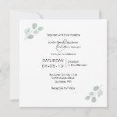 Vierkante Waterverf groen bruiloft uitnodiging (Achterkant)