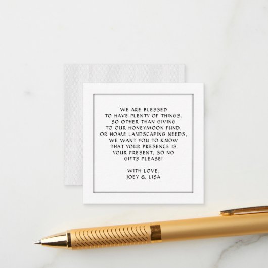 Vierkante Wishing Well Kaart Enclosures Neutrale k (Voorkant / Achterkant in situ)