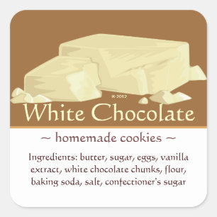  vierkante witte chocolade Stickers
