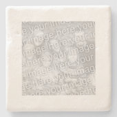 Vierkante witte rand foto stenen onderzetter (Voorkant)