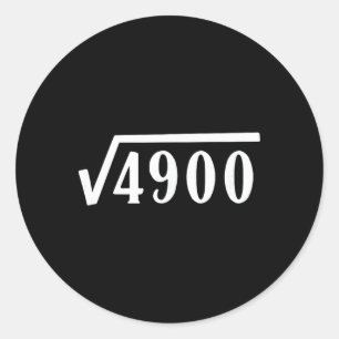 Vierkante Wortel 70 Jaar Oud Cadeau Grappige Leraa Ronde Sticker