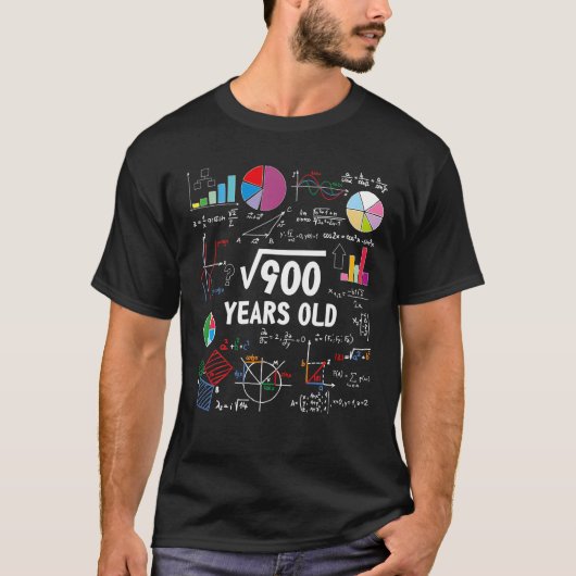 Vierkante wortel met een Wiskunde van 900 30e verj T-shirt (Voorkant)