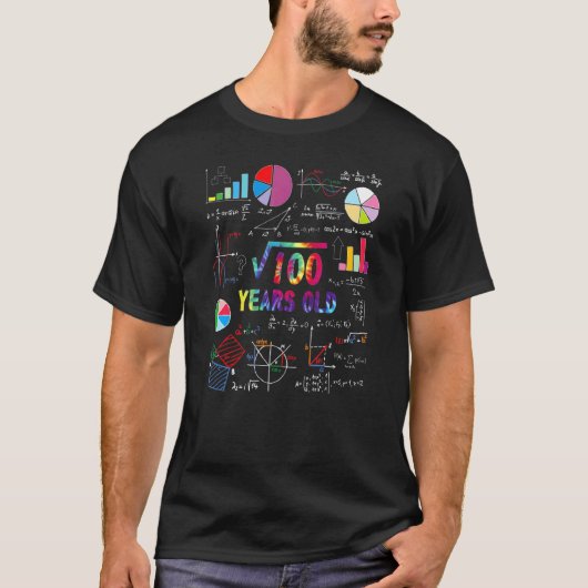 Vierkante wortel van 100 10e verjaardag 10 jaar ou t-shirt (Voorkant)