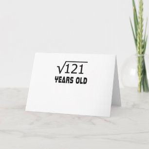 Vierkante wortel van 121 11 jaar oud 11e verjaarda kaart