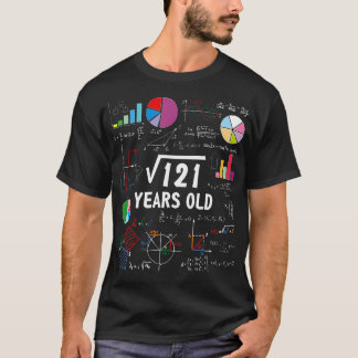Vierkante wortel van 121 11e verjaardag 11 jaar ou t-shirt