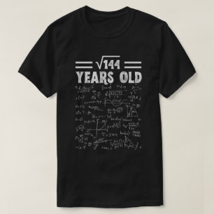 Vierkante wortel van 144 12e verjaardag, 12 jaar o t-shirt
