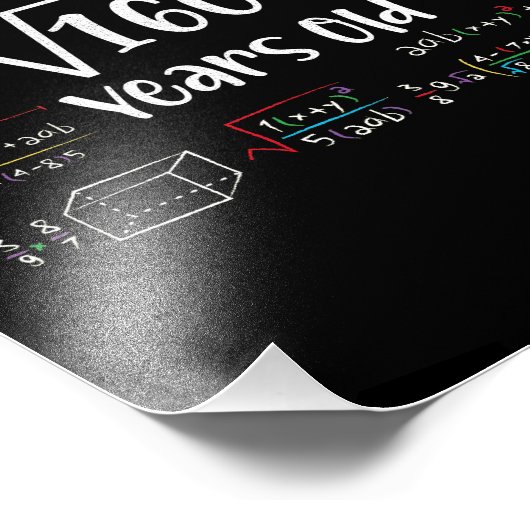 Vierkante wortel van 1600 40e verjaardag 40 jaar o foto afdruk (Hoek)