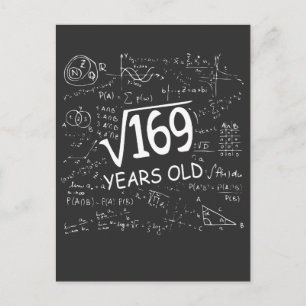 Vierkante wortel van 169 13e verjaardag 13 jaar ou briefkaart