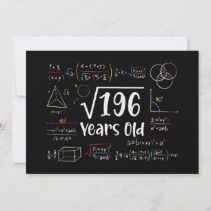 Vierkante wortel van 196 14e verjaardag 14 jaar ou kaart
