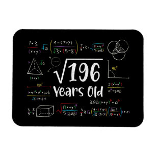 Vierkante wortel van 196 14e verjaardag 14 jaar ou magneet