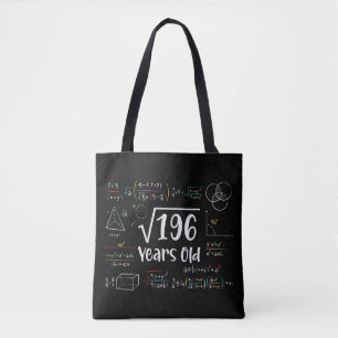 Vierkante wortel van 196 14e verjaardag 14 jaar ou tote bag