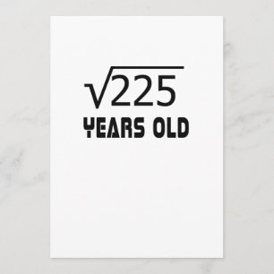 Vierkante wortel van 225 15 jaar oud 15e verjaarda kaart
