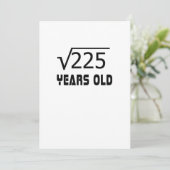 Vierkante wortel van 225 15 jaar oud 15e verjaarda kaart (Staand voorkant)