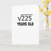 Vierkante wortel van 225 15 jaar oud 15e verjaarda kaart (Gele Bloem)