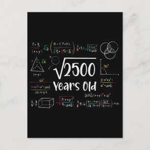 Vierkante wortel van 2500 50e verjaardag 50 jaar o feestdagenkaart
