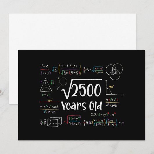 Vierkante wortel van 2500 50e verjaardag 50 jaar o kaart (Voorkant / Achterkant)
