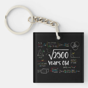 Vierkante wortel van 2500 50e verjaardag 50 jaar o sleutelhanger
