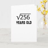 Vierkante wortel van 256 16 jaar oud 16e verjaarda kaart (Gele Bloem)