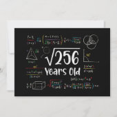 Vierkante wortel van 256 16e verjaardag 16 jaar ou kaart (Voorkant)