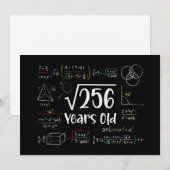 Vierkante wortel van 256 16e verjaardag 16 jaar ou kaart (Voorkant / Achterkant)