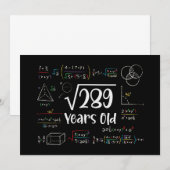 Vierkante wortel van 289 17e verjaardag 17 jaar ou kaart (Voorkant / Achterkant)