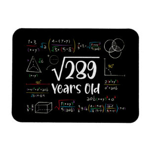 Vierkante wortel van 289 17e verjaardag 17 jaar ou magneet
