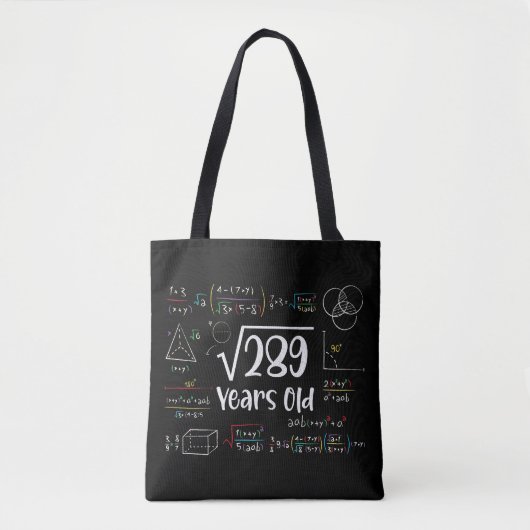 Vierkante wortel van 289 17e verjaardag 17 jaar ou tote bag (Voorkant)