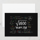 Vierkante wortel van 3600 60e verjaardag 60 jaar o kaart (Voorkant / Achterkant)