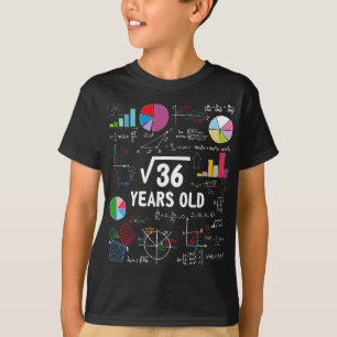 Vierkante wortel van 36 6e verjaardag 6 jaar oude t-shirt