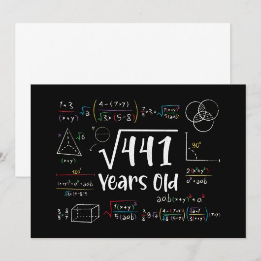 Vierkante wortel van 441 21e verjaardag 21 jaar ou kaart (Voorkant / Achterkant)
